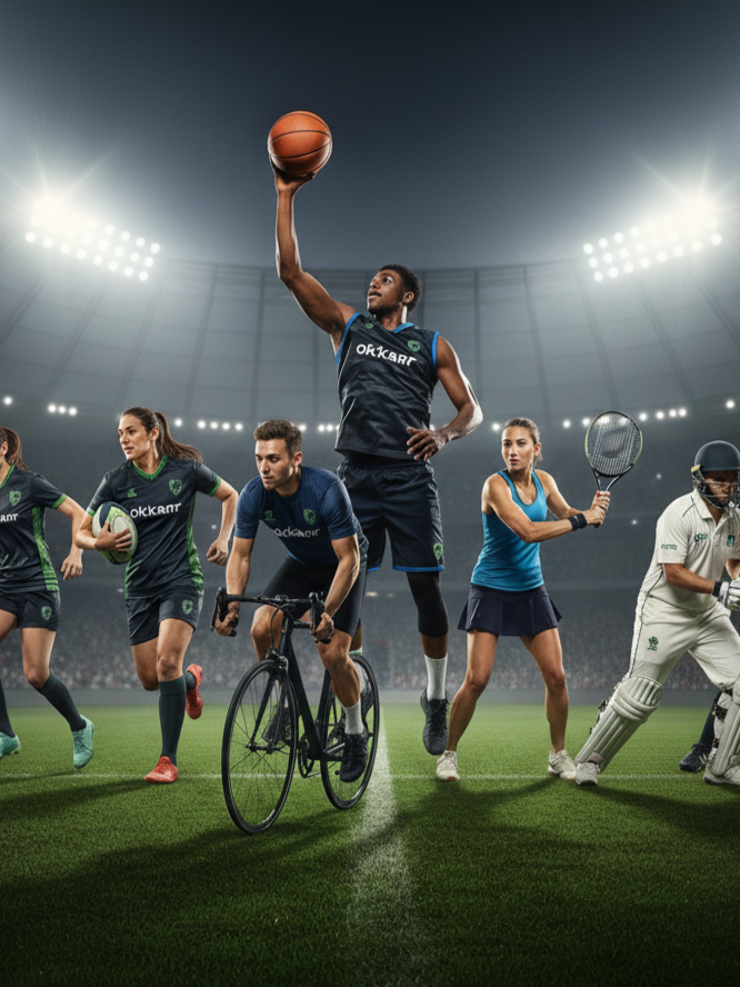 people wearing okkarr branded clothing